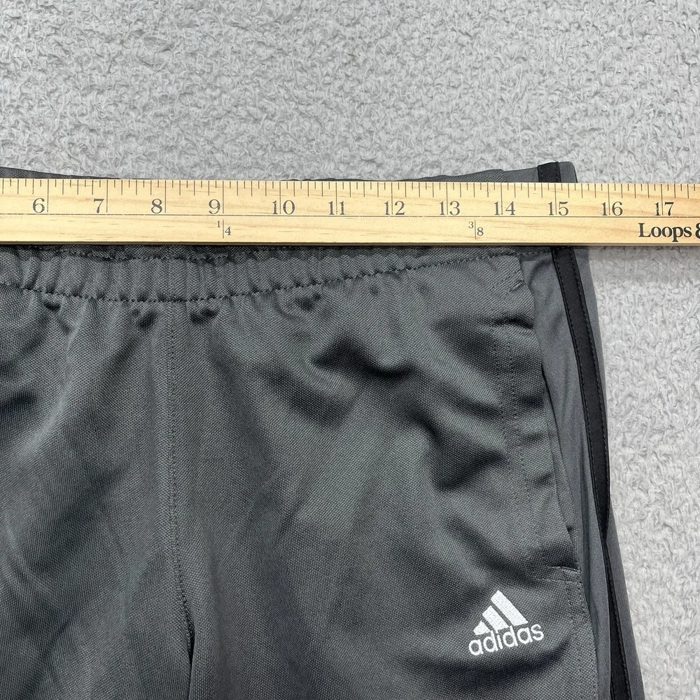 Adidas Track Pants Mens M ClimaLite Sweatpants Gray Zip Legs 3-Stripe Streetwear